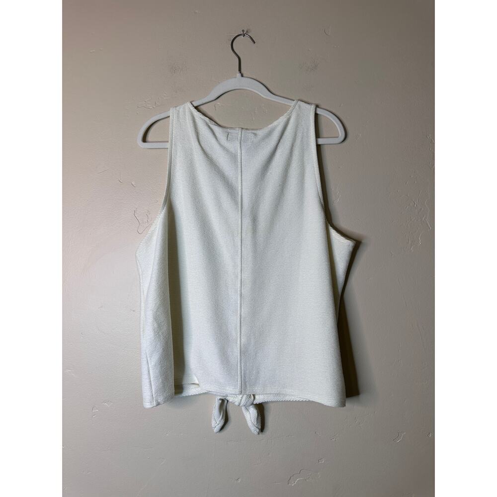 Madewell Texture & Thread Cream Ribbed Tie Front Tank XXL - Picture 4 of 5